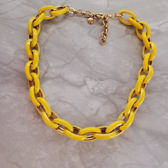 💛 J. Crew Yellow Enamel Link Necklace 💛 - Picture 9 of 15